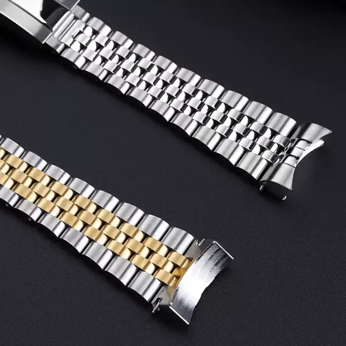 Bracelet de montre Jubilee à extrémités courbes 21 mm 22 mm pour Tudor Black Bay 41 mm M7941A cadran rouge
