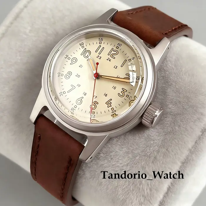 Tandorio 36mm montre rétro classique pour japon NH35 PT5000 mis5 8215 mouvement verre saphir 10ATM montres mécaniques automatiques Lume