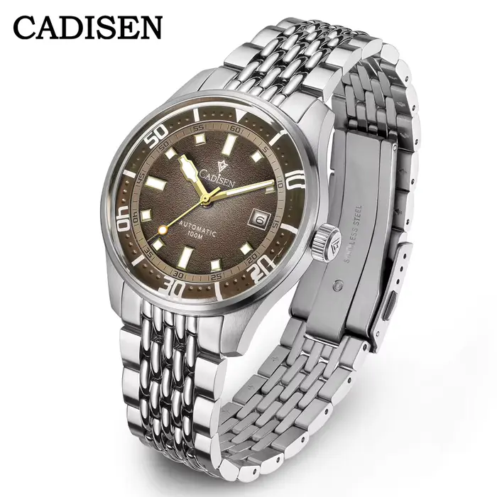 Cadisen 2026 Nouvelle Montre Mécanique pour Homme en Acier Inoxydable avec Mouvement 8215 Étanche 10