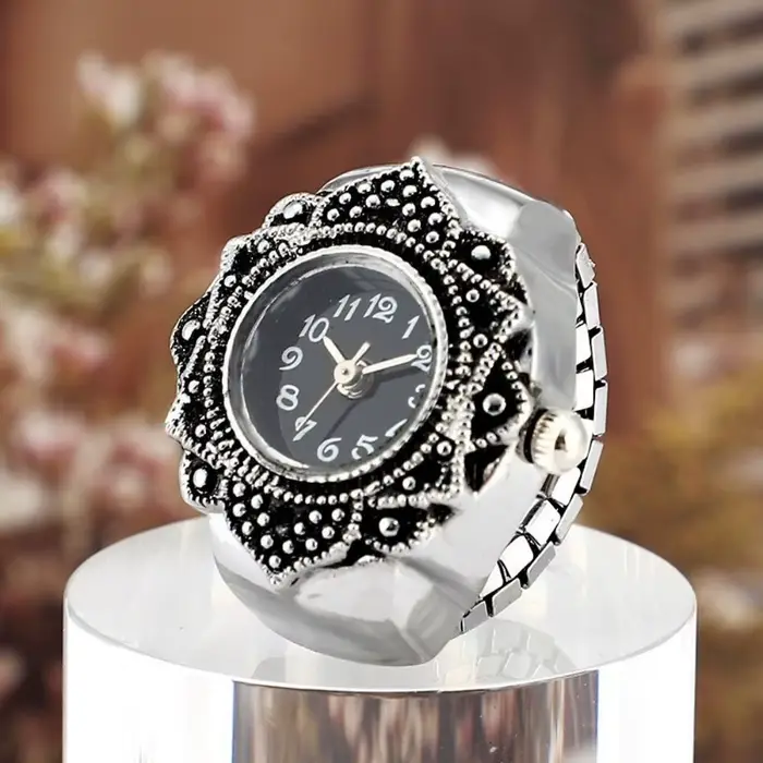 Montre à bague de doigt pour hommes et femmes