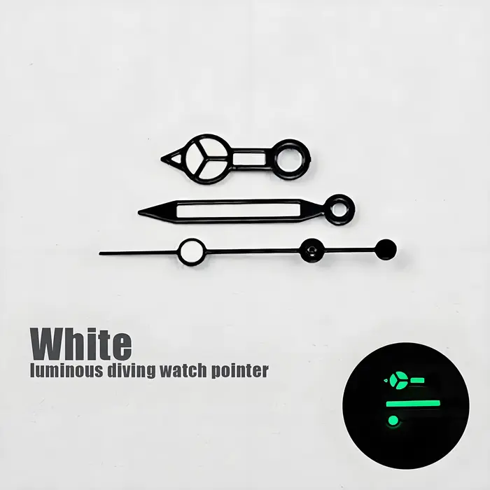 Aiguilles de montre NH35 NH34 NH35A NH36 7S36 4R36, argent et noir, lumineuses, type Submariner Merc