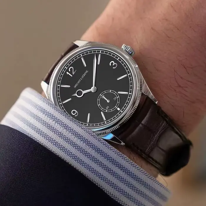 Specht & Söhne nouveau bleu glace 1908 hommes montre chronographe automatique mécanique montre-bracelet bracelet en cuir véritable montres Vintage