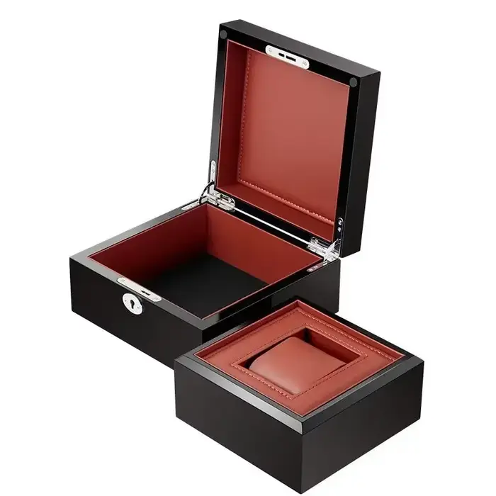 Boîte de montre luxueuse à rabat avec Logo personnalisé