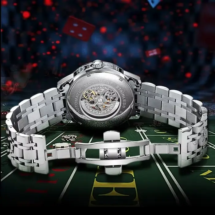 DULUNWE nouveau mouvement automatique montres mécaniques chiffres arabes cadran rotatif Roulette