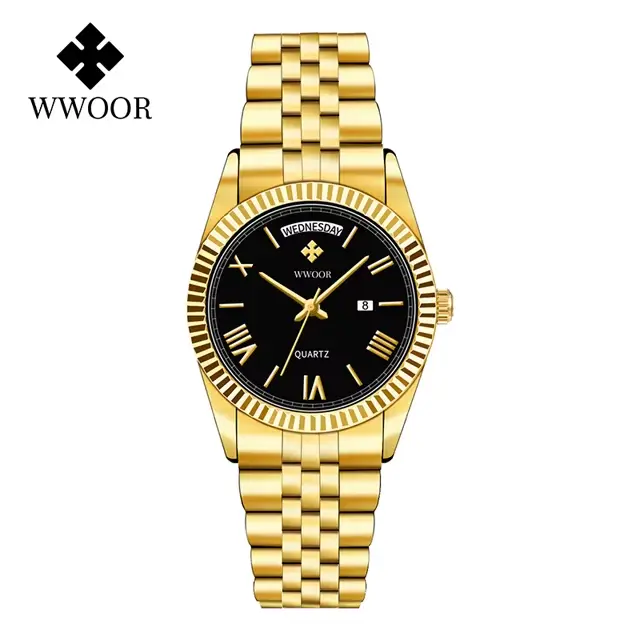 WWOOR – montre-bracelet de luxe en acier inoxydable pour homme, nouvelle collection, résistante à la