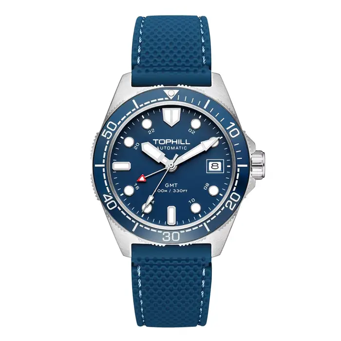TOPHILL 39.5m NH34 Montre automatique pour homme GMT Sports Swim Lunette en céramique C3 Lumineuse 1