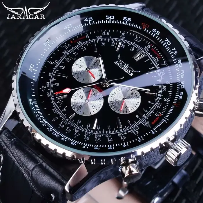Montre pilote automatique pour hommes, sous-cadrans multifonctions militaires, montres mécaniques, m