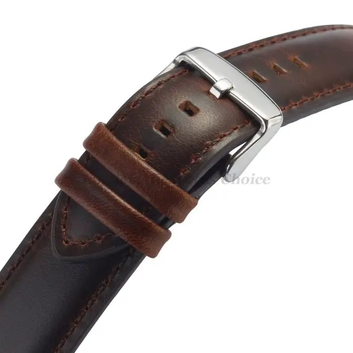 Bracelet de montre en cuir véritable élégant pour montres de poignet noir brun marron pour homme et femme occasions spéciales