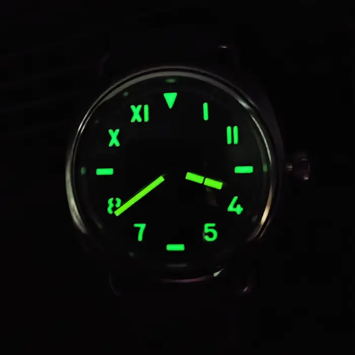 Montre mécanique manuelle en cuir pour homme