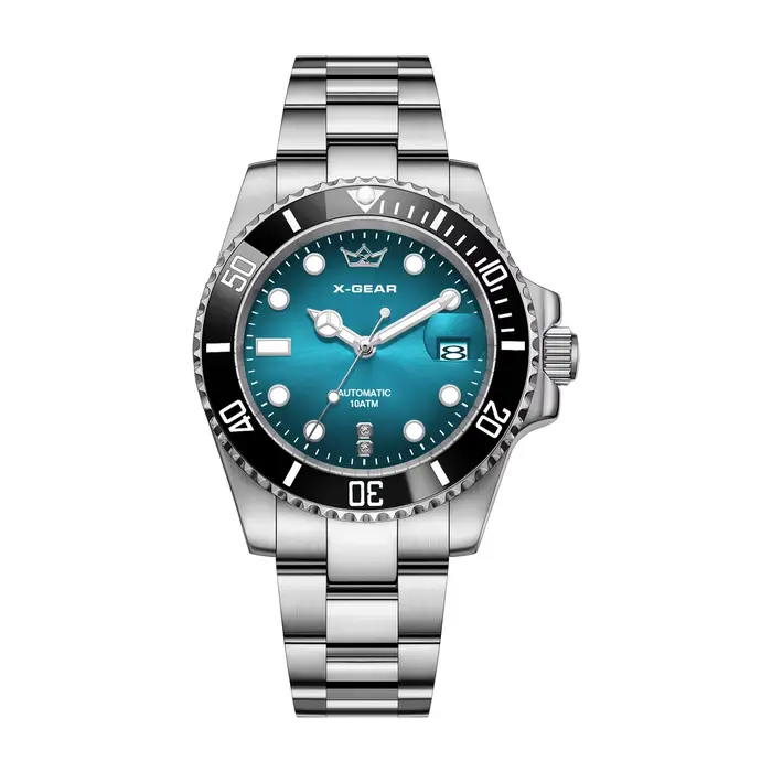 Montre X-GEAR Business en acier inoxydable, mouvement mécanique automatique, bracelet en acier inoxy