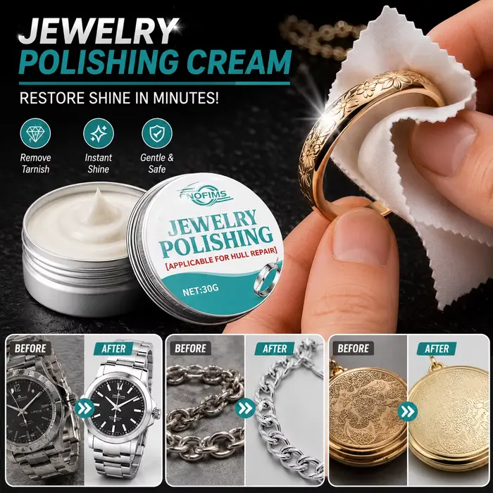 Kit de polissage de bijoux, éliminateur de rayures pour l'or et l'argent, restaurateur de brillance 