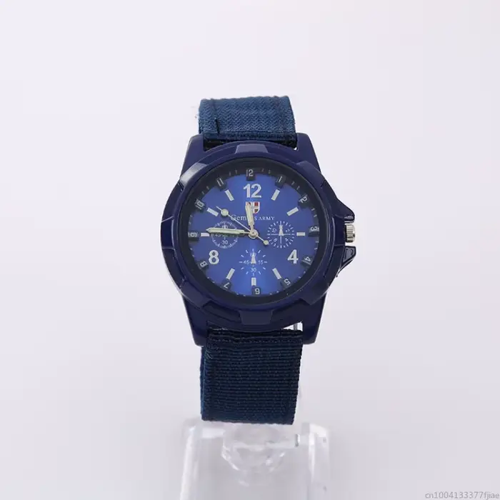 Montre à quartz avec bracelet en toile en tissu pour homme