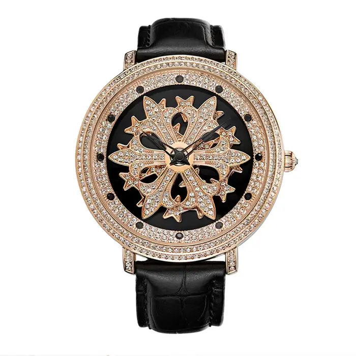 Davena Roate – montre de luxe en cuir véritable pour femmes, Bracelet, fleur de neige, japon Mov not