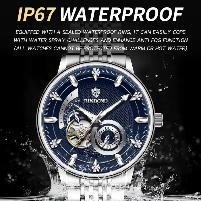 Montres mécaniques automatiques tourbillon BINBOND pour hommes
