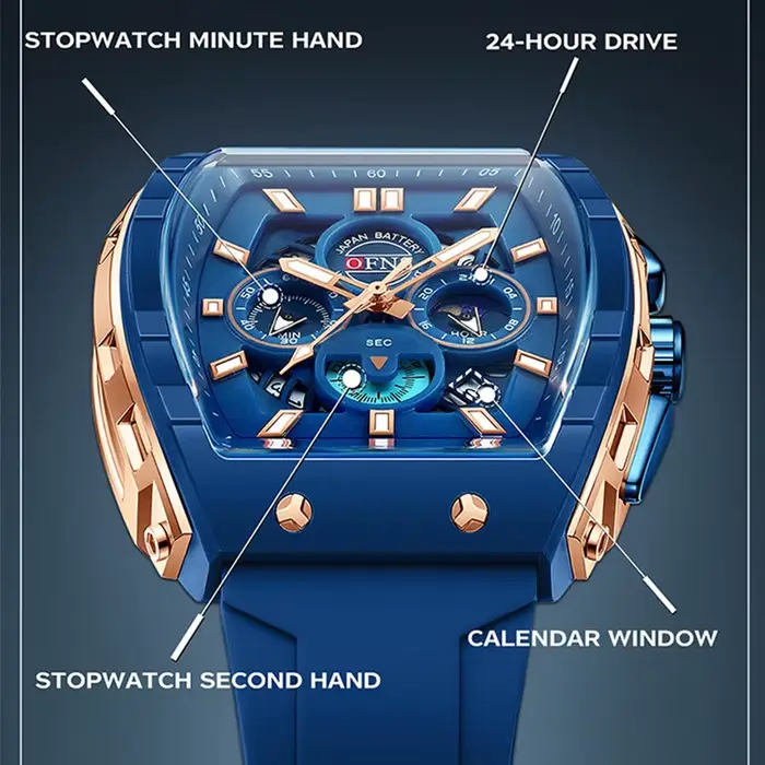 Montres-bracelets à quartz M.A.W multifonction pour hommes résistantes à l'eau et dotées de chronographes pour toutes les occasions