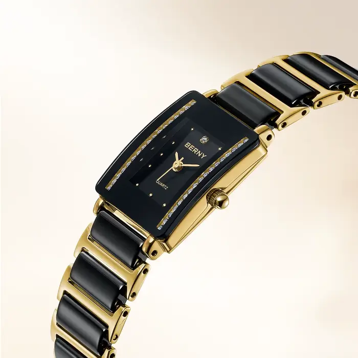 Montre Femme BERNY Céramique Quartz Design Original pour Occasions Spéciales Elégante et Polyvalente