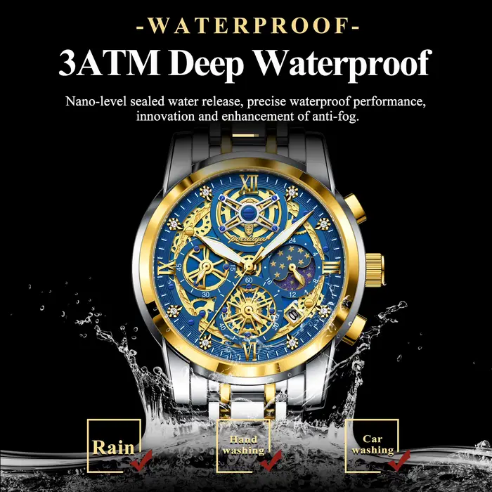 Montre à quartz étanche pour homme