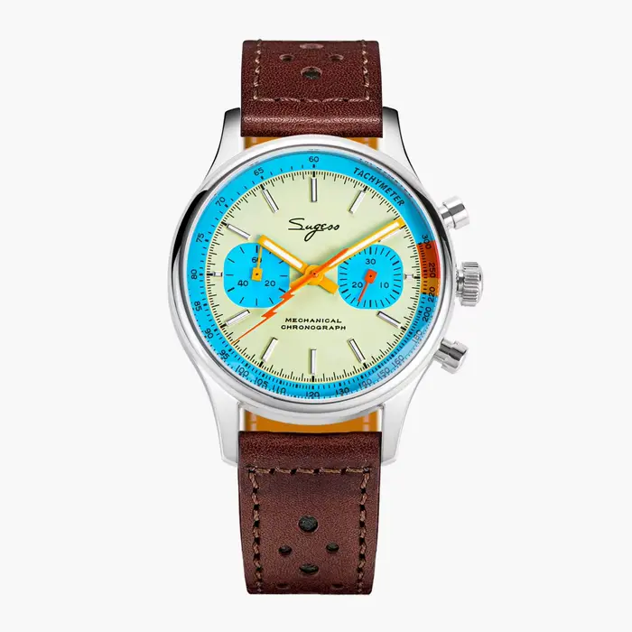 Sugess montre pour hommes chronographe montres mécaniques Tianjin ST19 mouvement à col de cygne pilo