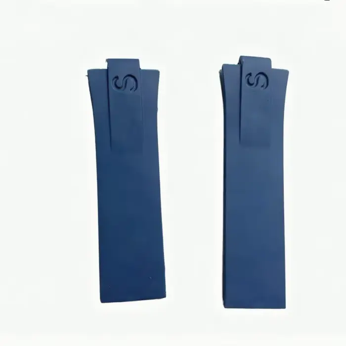 Bracelet de montre classique en silicone bleu 24 x 11 mm adapté pour ORIS AQU-IS 733/743 – Bracelet 