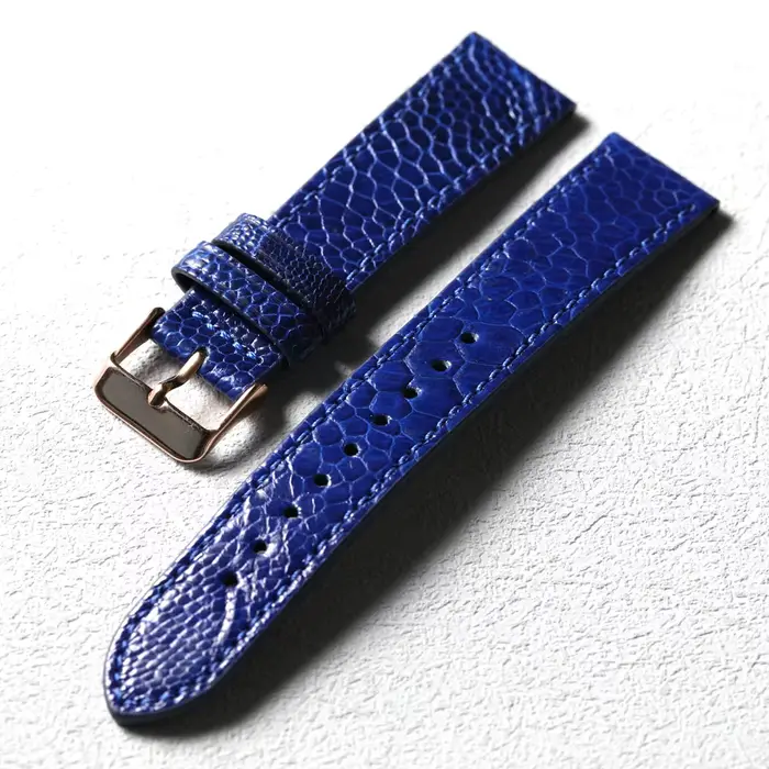 Bracelet de montre en cuir véritable pied d'autruche fait à la main