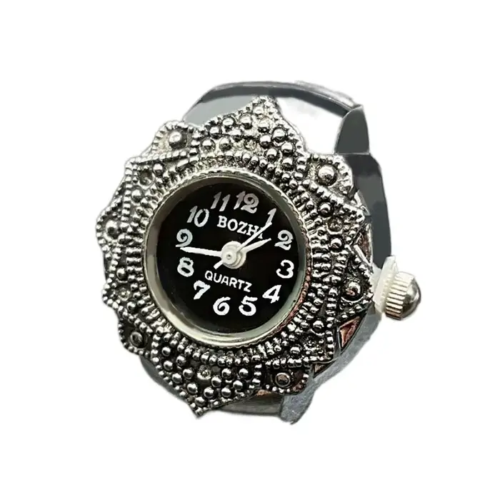 Montre à bague de doigt pour hommes et femmes, design unique, vintage, rétro, bijoux de couple, horl