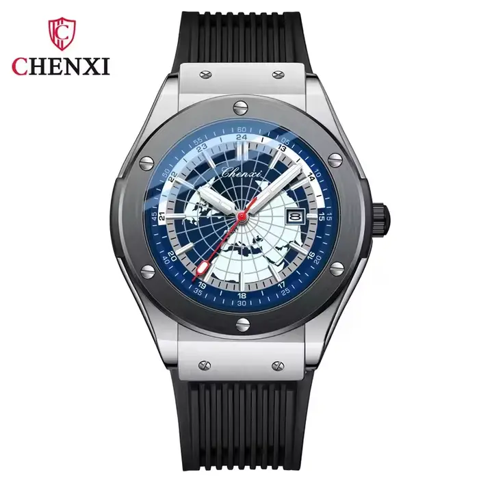 CHENXI 82442 montre à Quartz pour hommes mode Unique Sport horloge carte du monde militaire étanche 