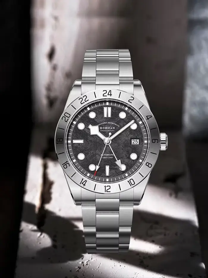 BORMAN 3825Men montre automatique 40MM GMT montre-bracelet mécanique 10ATM étanche lumineux saphir miroir NH34 mouvement