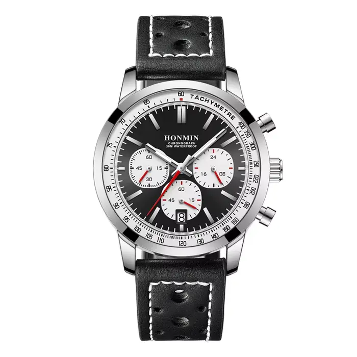 Chronographe de luxe multifonctionnel homme d'affaires montres marque Vintage tendance étanche ceint