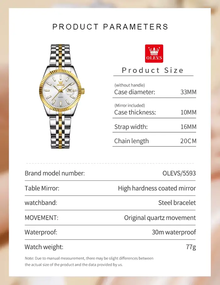 OLEVS 5593 femme montre en acier inoxydable étanche Auto Date élégante dames montre-bracelet de luxe Original