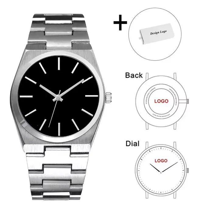 Montre Personnalisée avec Logo pour Homme, Nom de Société, Marque Privée