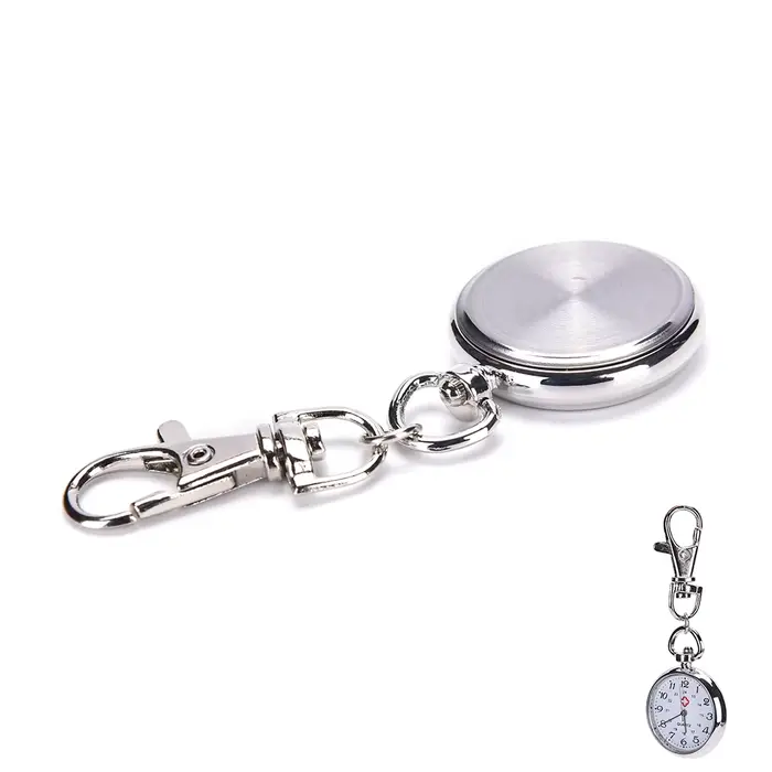 Montre de poche en acier inoxydable Velishy élégante avec chaîne pour homme et femme occasions diverses
