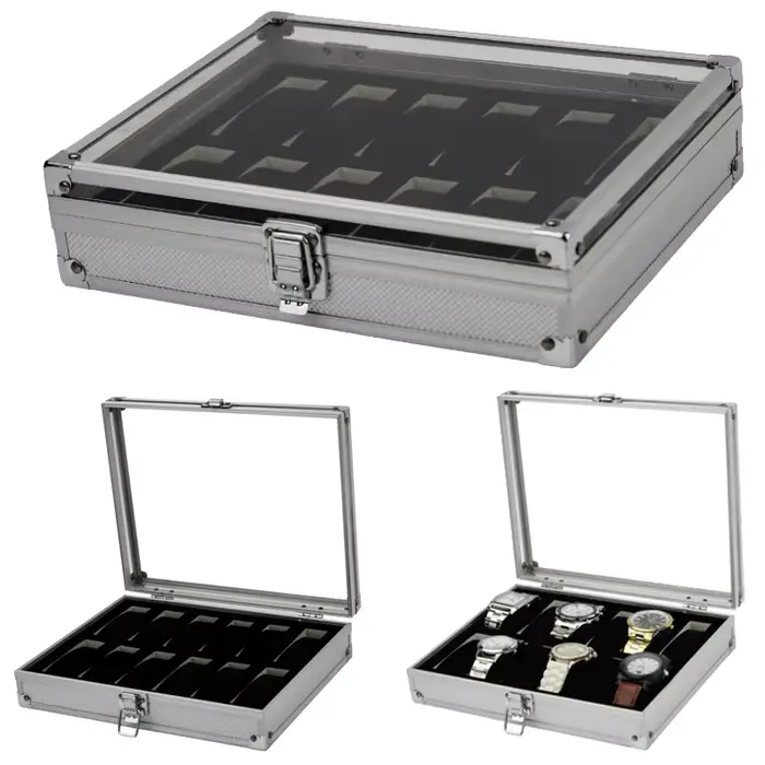 VANSIHO 6/10/12/24 grilles boîte en alliage d'aluminium pour montre ramasser