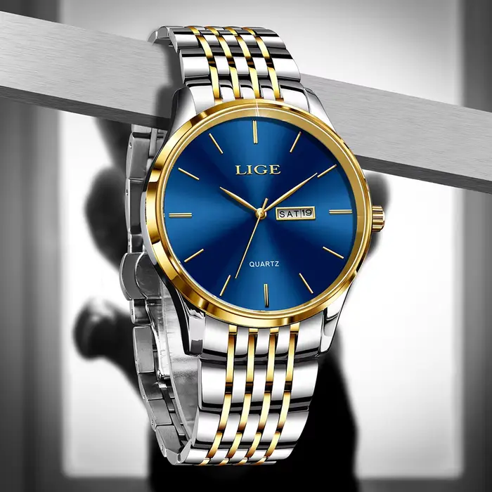 2025 LIGE hommes montres d'affaires haut de gamme de luxe homme montre-bracelet étanche lumineux Date semaine Quartz