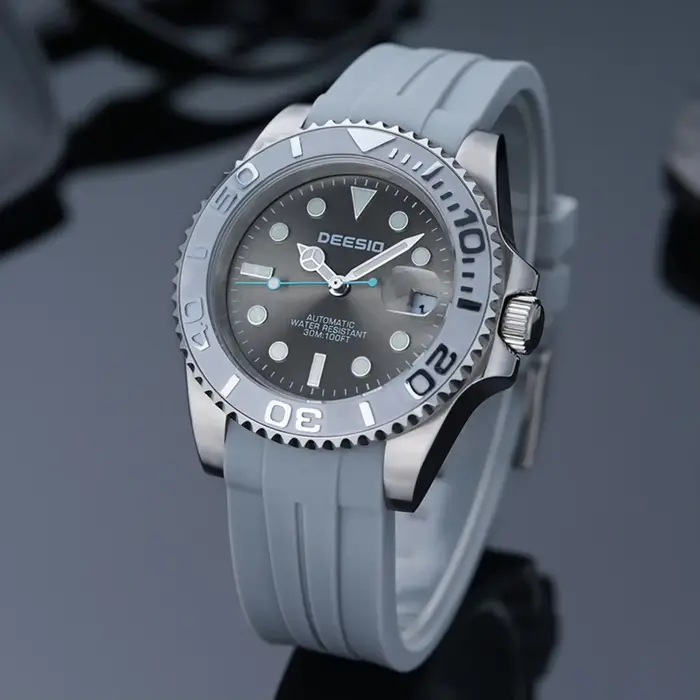 Deesio montre mécanique automatique hommes de luxe en acier inoxydable calendrier montre-bracelet étanche