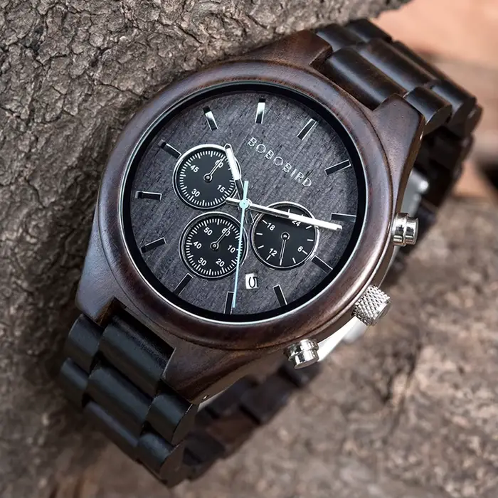 BOBO BIRD Montre-bracelet en bois pour homme
