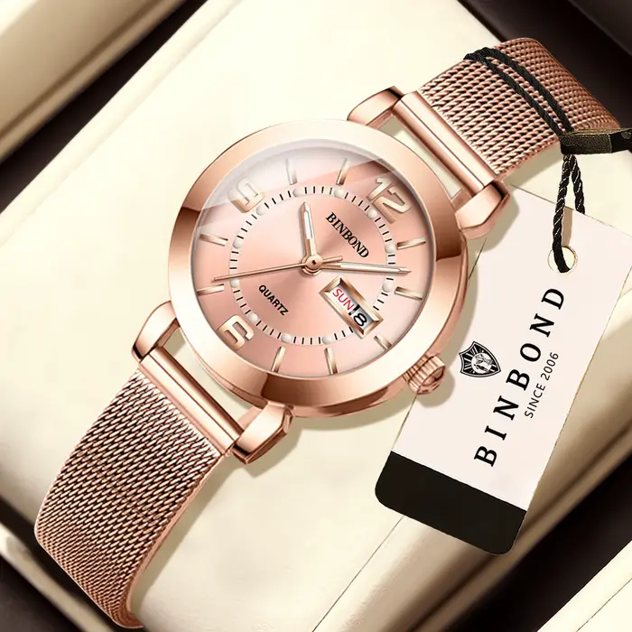 Montres-bracelets de luxe BINBOND à quartz pour femmes