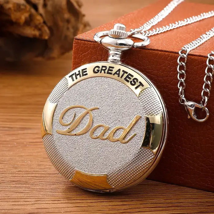 Montre de poche vintage à quartz en alliage argenté pour homme et femme occasions spéciales cadeau de luxe