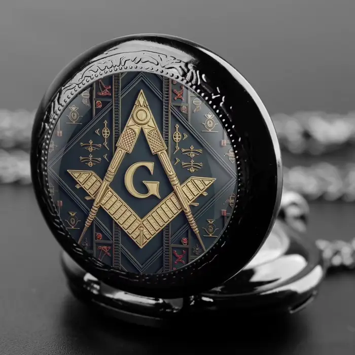Montre de poche délicate en métal avec conception de maçonnerie pour femmes et hommes occasions spéciales cadeau
