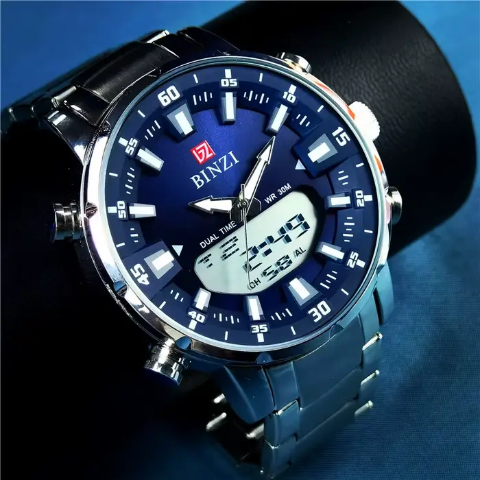 Montres chronographes à quartz dorées pour hommes