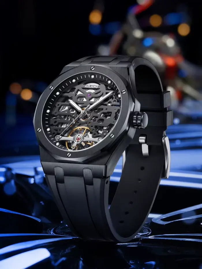 Montre mécanique automatique squelette de luxe AILANG - Montre-bracelet sport lumineuse et étanche pour homme