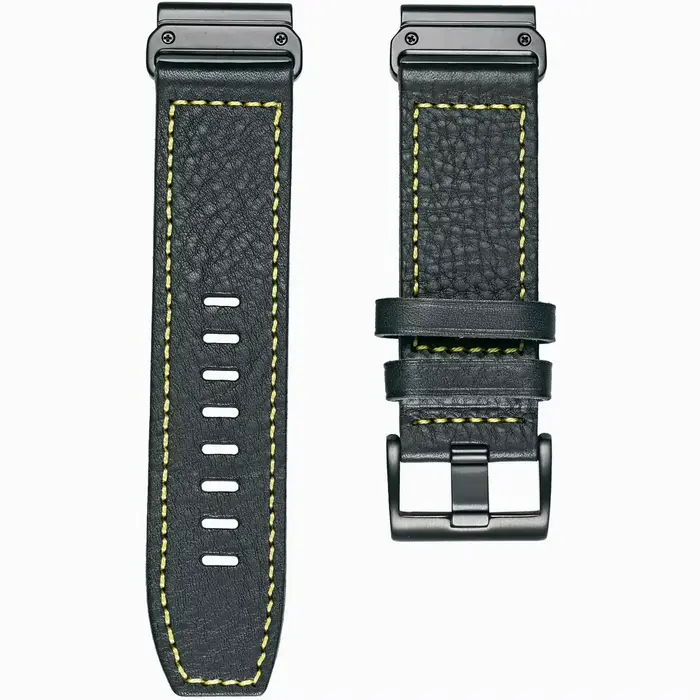 HEMSUT-Bracelet de montre en cuir de vachette pour Garmin, dragonne, compatible avec Fenix, Tactix, 
