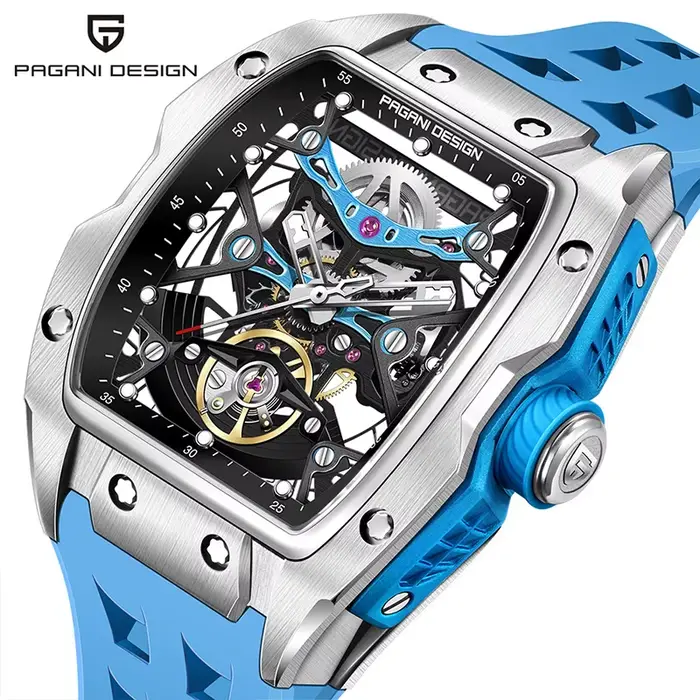 PAGANI DESIGN YS018 nouveau 42MM montre-bracelet mécanique automatique mode décontracté squelette saphir montre en acier inoxydable pour hommes cadeau