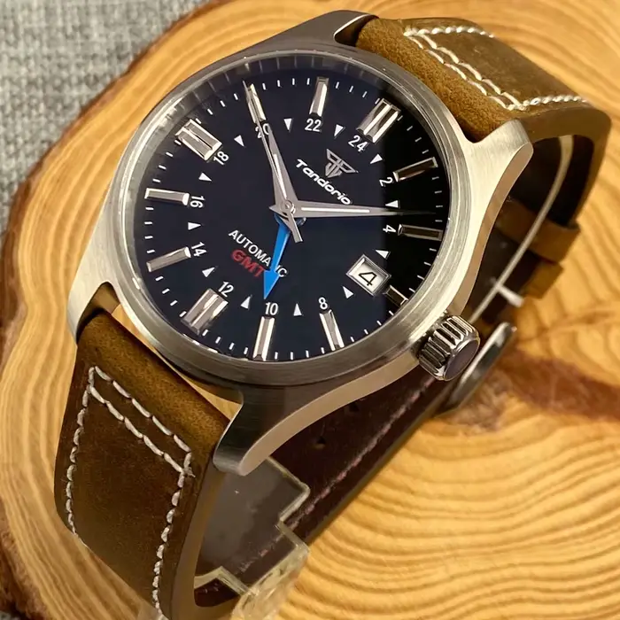 Tandorio Diver montre pilote en titane élégance NH34AA GMT
