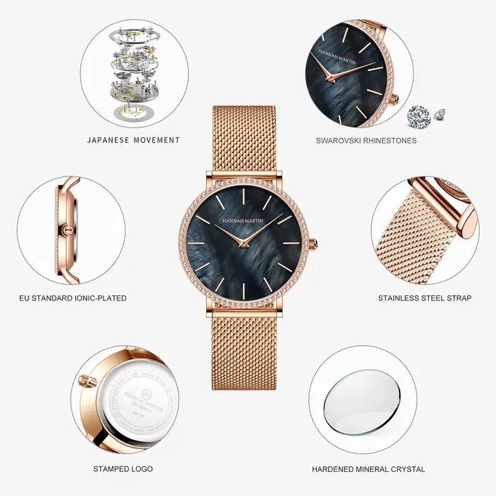 Reloj Mujer-Montre-bracelet de luxe en acier inoxydable pour femme