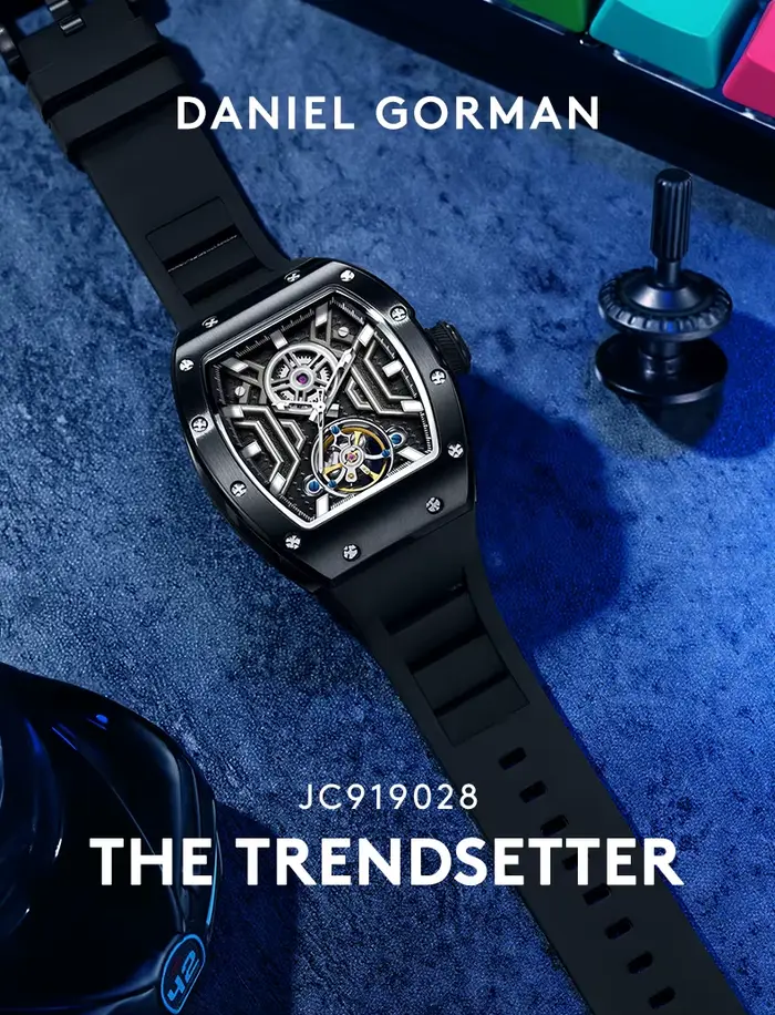 Montre automatique squelette Daniel Gorman 919028 pour hommes et femmes