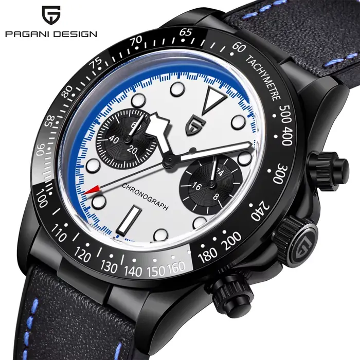 Montre à quartz Pagani Design Panda pour homme, mode saphir 10 ATM, chronomètre sportif, aiguilles l