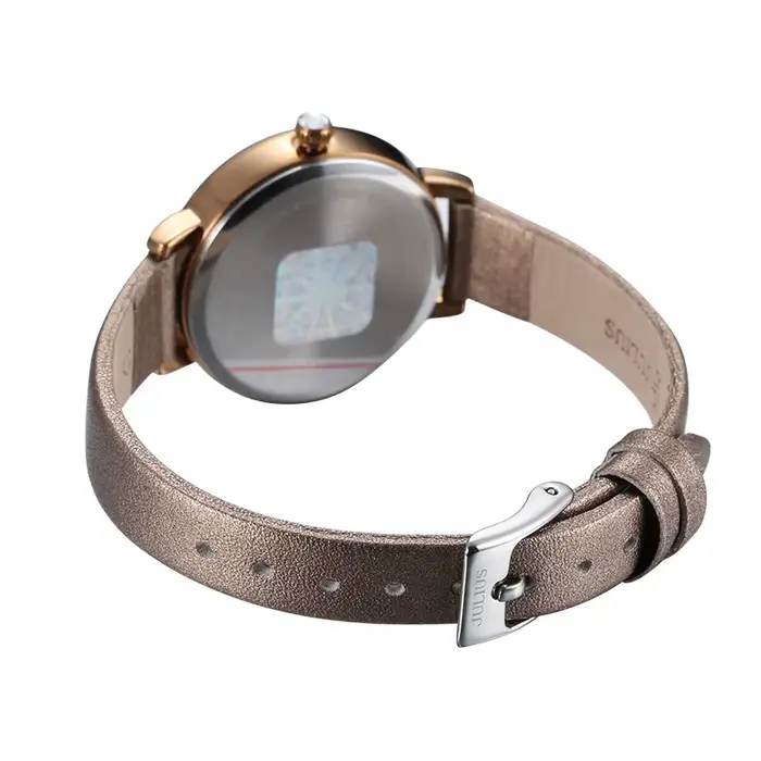 Montre en cuir véritable Julius Lady pour femme, mode rétro, heures, bracelet habillé, boîte cadeau d'anniversaire pour fille
