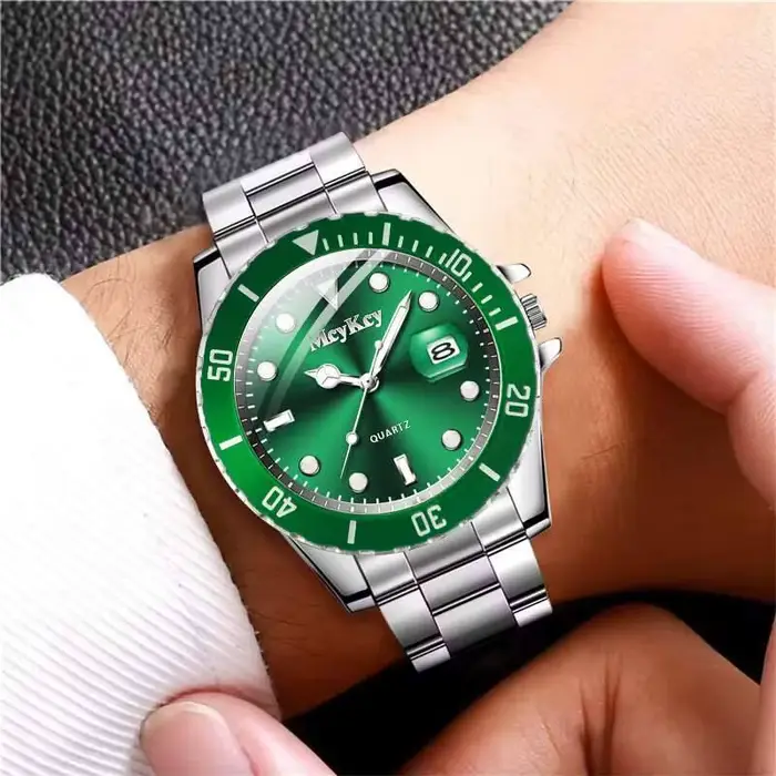 Calendrier de mode hommes montre à Quartz de luxe grand cadran homme montres d'affaires Reloj Hombre