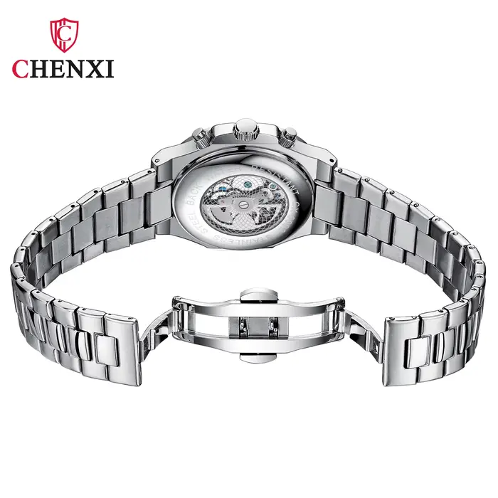 Montre à quartz étanche en acier inoxydable pour homme