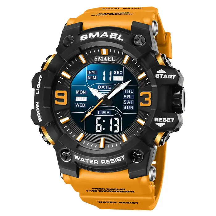 Montre de sport à quartz avec alarme lumineuse LED